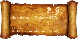 Mutshausz Zakariás névjegykártya